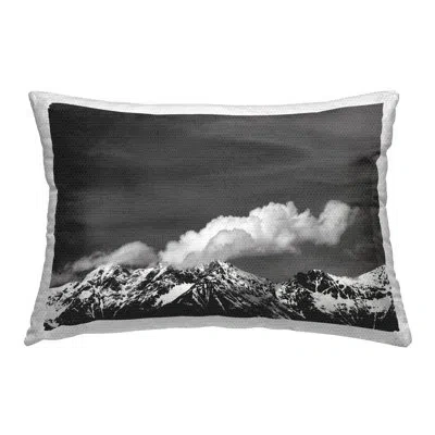 Stupell Industries Dolomites With Billowing Clouds Outdoor Printed Pillow By Deborah Revell In Black