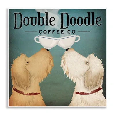 Stupell Industries Doodle Dog Vintage Coffee Company Sign Wall Plaque Art By Ryan Fowler In Black;red;yellow