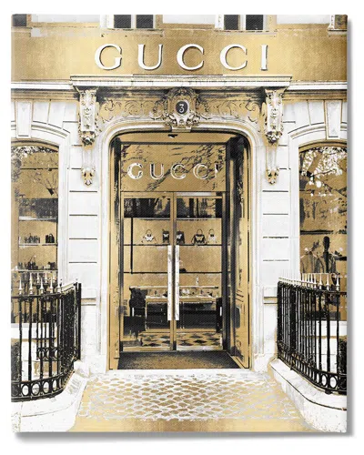 Stupell Industries Downtown Glam Designer Fashion Accessories Shop Architecture Stretched Canvas Wall Art By In Gold