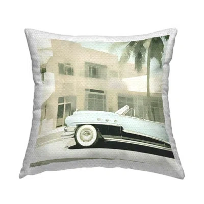 Stupell Industries Dreamy Beach Tropical View Outdoor Printed Pillow By Noah Bay In Beige