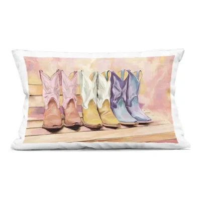 Stupell Industries Dreamy Bows & Lips Decorative Printed Throw Pillow, Design By Kim Allen In Brown Boots And Floral Bunches