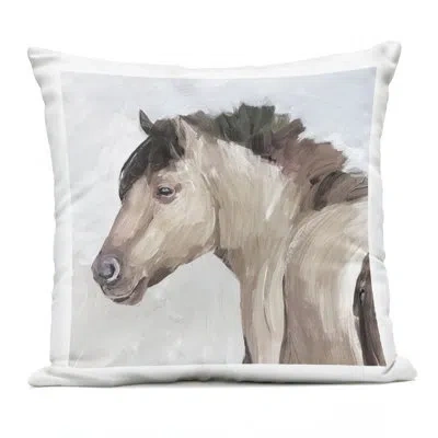 Stupell Industries Dry Creek Horse Portrait Outdoor Printed Pillow Design By Errico & Slyp In Brown