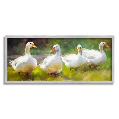 Stupell Industries Ducks By River Painting By Ziwei Li In Farmhouse Gray Framed Giclee