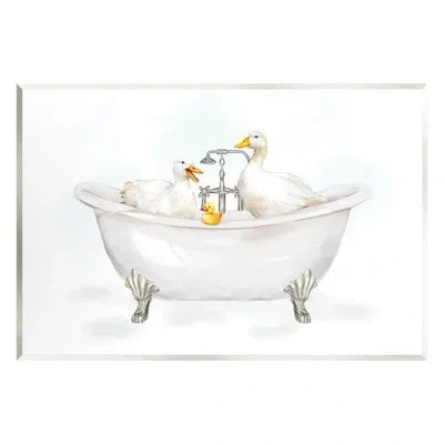 Stupell Industries Ducks In Bathtub By Ziwei Li In White