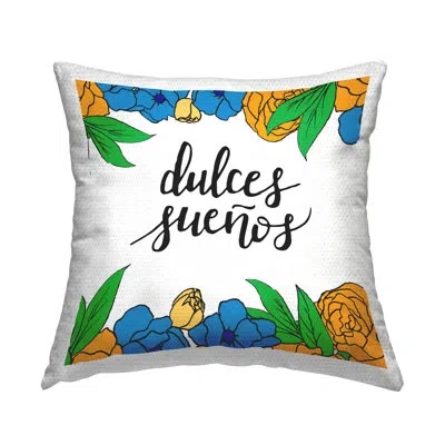 Stupell Industries Dulces Sueños Flores Tropicales Outdoor Printed Pillow By Sd Graphics Studio In White