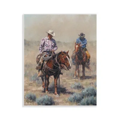 Stupell Industries Dust Bowl Cowboys Wall Plaque Art By David Graham In Brown