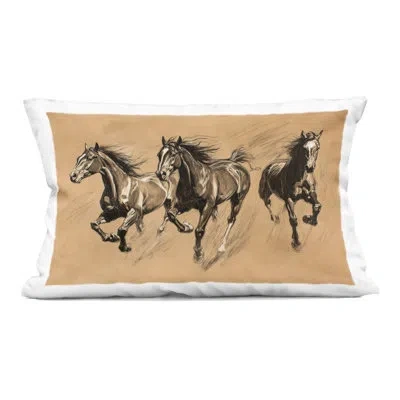 Stupell Industries Dusty Road Horse Photograph Decorative Printed Throw Pillow, Design By Sisi And Seb In Tan