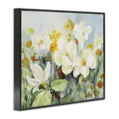 Stupell Industries Early Spring Meadow  Giclee Art By Lanie Loreth In Midnight Black Framed Giclee