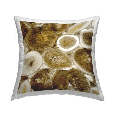 Stupell Industries Earth Tone Agate Crystals Outdoor Printed Pillow By Danielle Carson In Brown;white;yellow