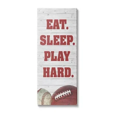 Stupell Industries Eat Sleep Play Sports Canvas Art In Red