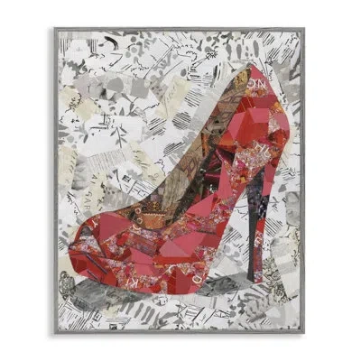 Stupell Industries Eclectic Glam Heel Framed Giclee Art By Coco Good In Farmhouse Gray Framed Giclee