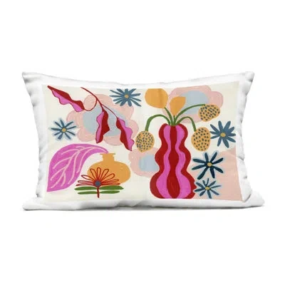 Stupell Industries Eclectic Mod Flower Vases Design By Suzanne Allard Outdoor Printed Pillow In Multi-color