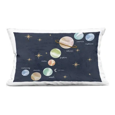 Stupell Industries Educational Space System Decorative Printed Throw Pillow, Design By Lil' Rue, 14 X 7 X 20 In Blue