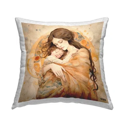 Stupell Industries Elegant Mother & Baby Outdoor Printed Pillow By Rb In Yellow