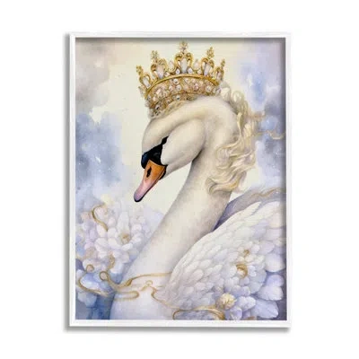 Stupell Industries Elegant Princess Swan No Frame Print On Wood In Purple