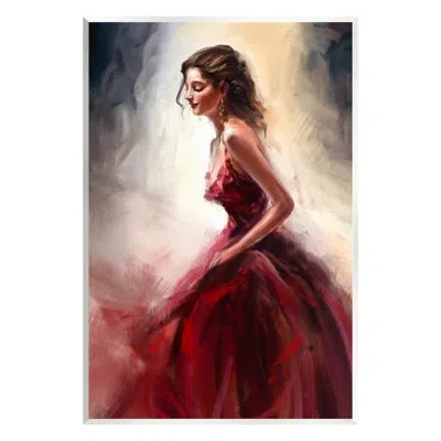 Stupell Industries Elegant Woman Red Dress By Ziwei Li In Mdf
