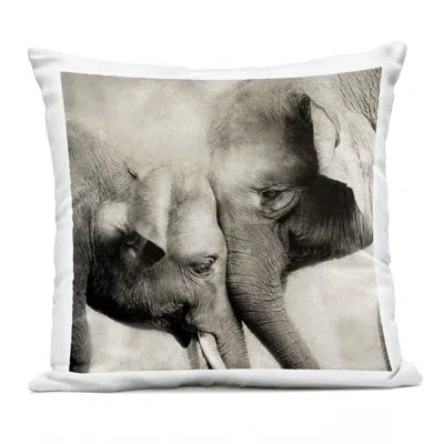 Stupell Industries Elephant & Baby Hug Design By Cad Designs Outdoor Printed Pillow In Gray