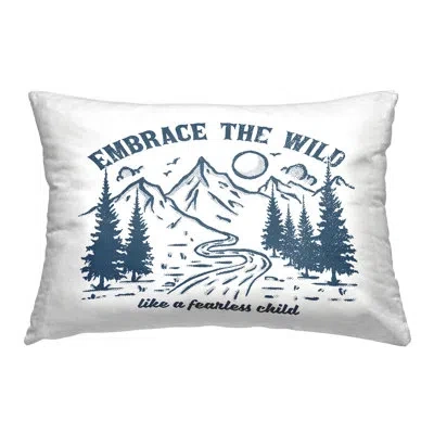 Stupell Industries Embrace The Wild Phrase Decorative Printed Throw Pillow By Ahmed Sameh Hussein In Blue