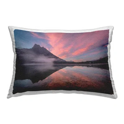 Stupell Industries Emerald Lake Sunset Outdoor Printed Pillow By Alan Majchrowicz In Pink