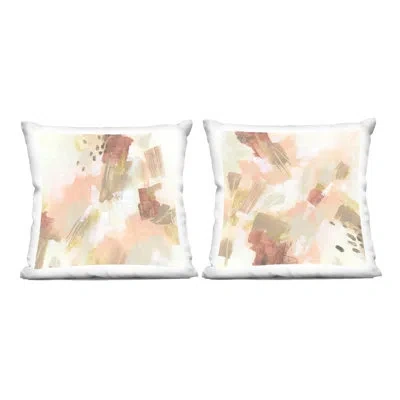 Stupell Industries Energetic Beige Palette Design By June Erica Vess  Throw Pillow (set Of 2) In Pink