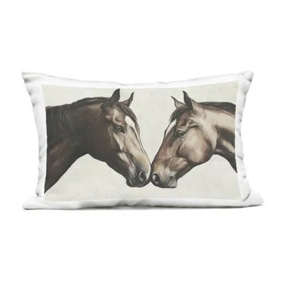 Stupell Industries Equine Companions Pair Outdoor Printed Pillow, Design By Svetlana Aleynikova, 14 X 7 X 20 In Brown