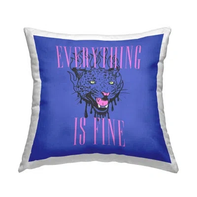 Stupell Industries Everything Is Fine Leopard Decorative Printed Throw Pillow By House Of Lulu In Blue;black;pink