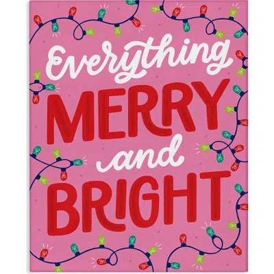 Stupell Industries Everything Merry & Bright Canvas Wall Art In Multi