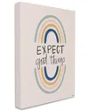 Stupell Industries Expect Good Things Phrase Double Rainbow Reflection Stretched Canvas Wall Art By Kyra Bro In Pink