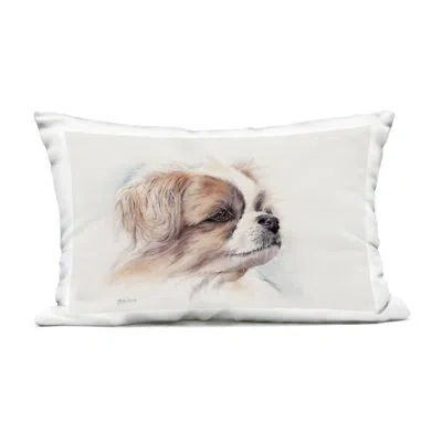 Stupell Industries Expressive Dog Face Portrait Outdoor Printed Pillow, Design By Cady Driver In White