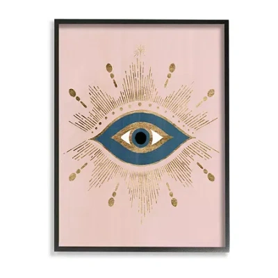 Stupell Industries Eye Glam Boho Framed Print In Pink