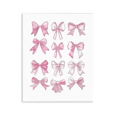 Stupell Industries Fabulous Bows Pattern Wall Plaque Art By Ramona Murdock In Pink