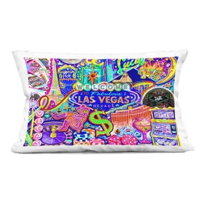 Stupell Industries Fabulous Las Vegas Fun Decorative Printed Throw Pillow, Design By Jess Stempel In Blue