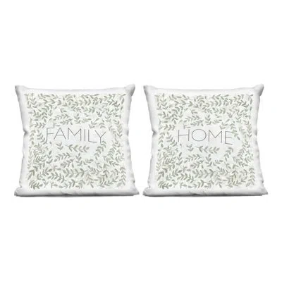 Stupell Industries Faith & Family Botanical Proverbs 2 Piece Decorative Printed Throw Pillow Set, Design By Sd Graphics In Green