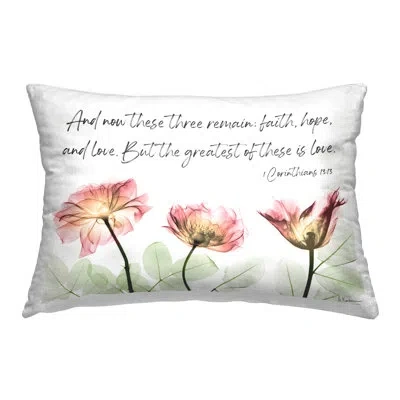 Stupell Industries Faith Hope Love Floral Decorative Printed Throw Pillow Design By Albert Koetsier In Pink