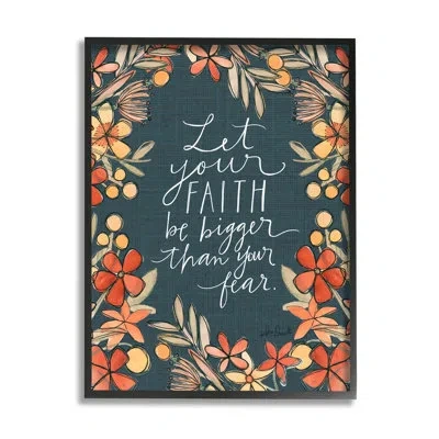 Stupell Industries Faith Over Fear Religious In Midnight Black Framed Giclee