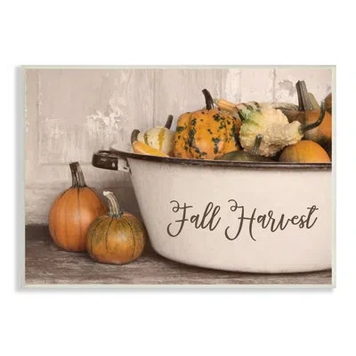 Stupell Industries Fall Harvest Bowl Gourds Pumpkins Arrangement Still Life Black Framed Giclee Texturized Art By Lori  In Wall Plaque