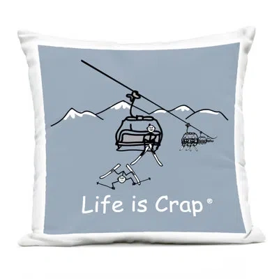 Stupell Industries Falling Ski Lift Design By Lic Outdoor Printed Pillow In Blue