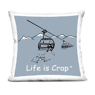 Stupell Industries Falling Ski Lift Design By Lic Throw Pillow In Blue