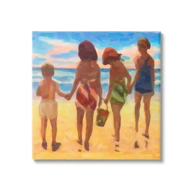 Stupell Industries Family Beach Vacation Canvas Wall Art Design By Graffi*tee Studios In Multicolor