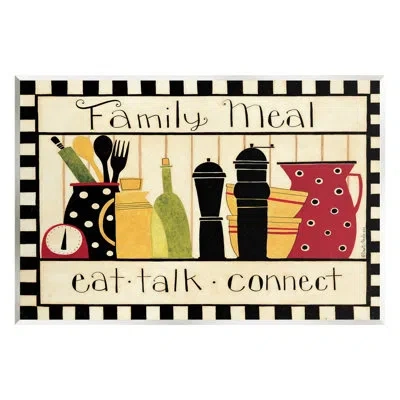 Stupell Industries Family Meal Vintage Kitchen Utensils Canvas Wall Art By Dan Dipaolo In Black;red;yellow