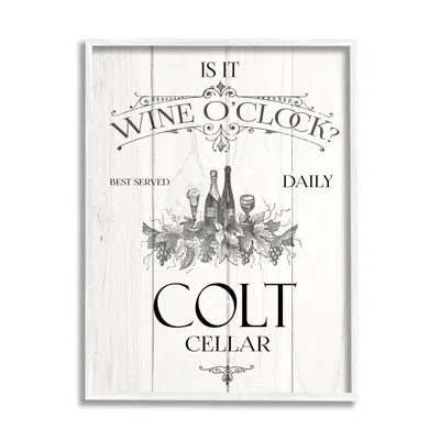 Stupell Industries Family Wine O'clock Personalized Canvas Wall Art By Daphne Polselli In Wrapped Canvas