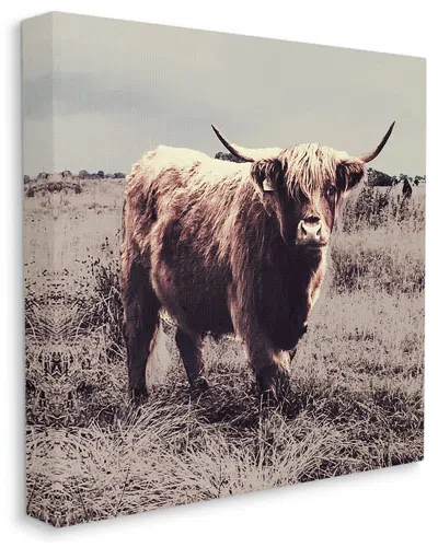 STUPELL STUPELL INDUSTRIES FARM CATTLE RUSTIC VINTAGE STYLING MUTED TONES STRETCHED CANVAS WALL ART BY SD GR