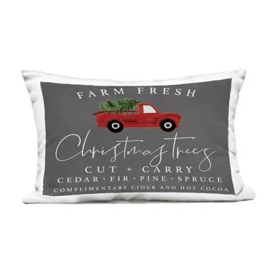 Stupell Industries Farm Fresh Christmas With Truck Outdoor Printed Pillow, Design By Lux + Me Designs