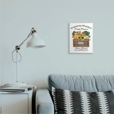 Stupell Industries Farmers Market Autumn Harvest Charming Pumpkin By Deborah Brown - Painting Print In Wall Plaque