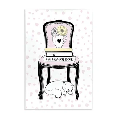 Stupell Industries Fashion Book On Chair Wall Plaque Art By Martina Pavlova In Pink