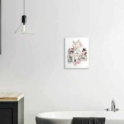 Stupell Industries Fashion Cosmetic Brushes In Glam Jars By Ziwei Li - Print In Wall Plaque