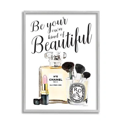 Stupell Industries Fashion Designer Makeup Inspiring Word By Amanda Greenwood - Floater Frame Graphic Art On Wood In Black;white;yellow