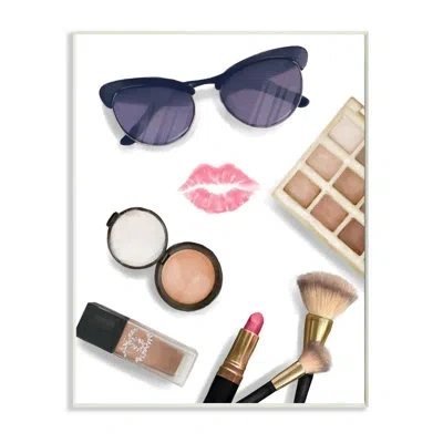 Stupell Industries Fashion Glam Accessories And Cosmetics Lipstick Kiss By Ziwei Li - Graphic Art Print In Wall Plaque