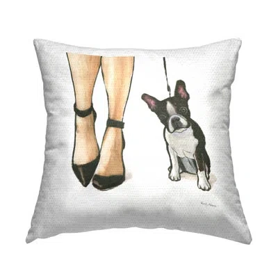 Stupell Industries Fashion High Heels Dog Walk Glam Pet Outdoor Printed Pillow By Emily Adams In Black;white;beige