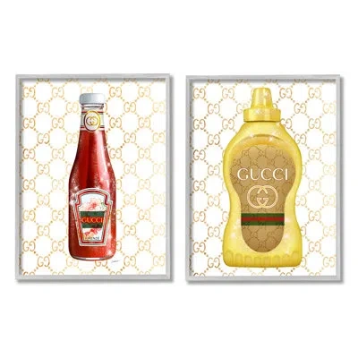 Stupell Industries Fashion Kitchen Condiments Cooking Sparkle In Farmhouse Gray Framed Giclee